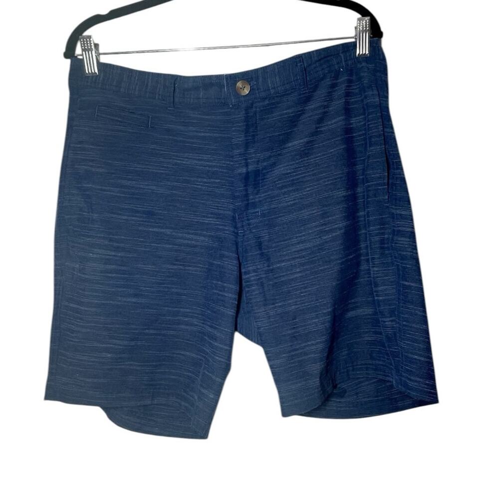 Tailor Byrd Mens Performance Shorts Size 34 Blue Stretch 8" inseam
